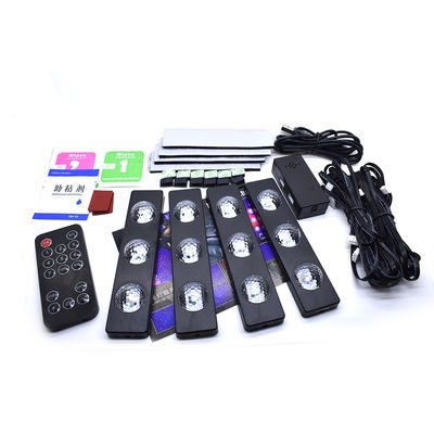 Đèn khí quyển 4 trong LED RGB có điều khiển từ xa cho ô tô