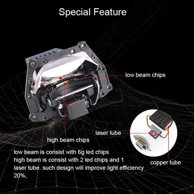 Bóng đèn pha Laser Bi High Beam 62W 5500k Chip LED kép