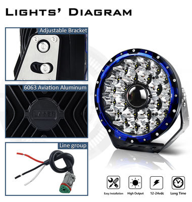IP68 300W Offroad 4x4 Truck 9 inch Đèn laser LED
